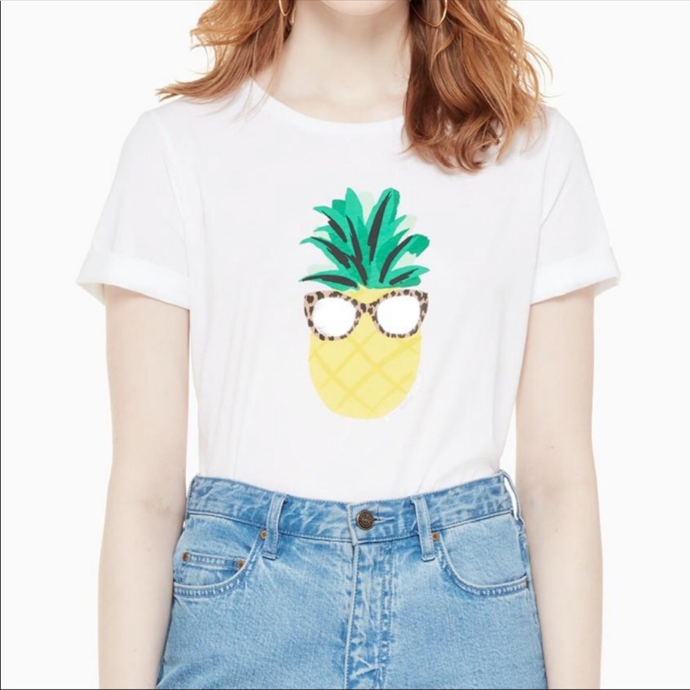 NWT Kate Spade Pineapple Shades Tee Shirt  size XL